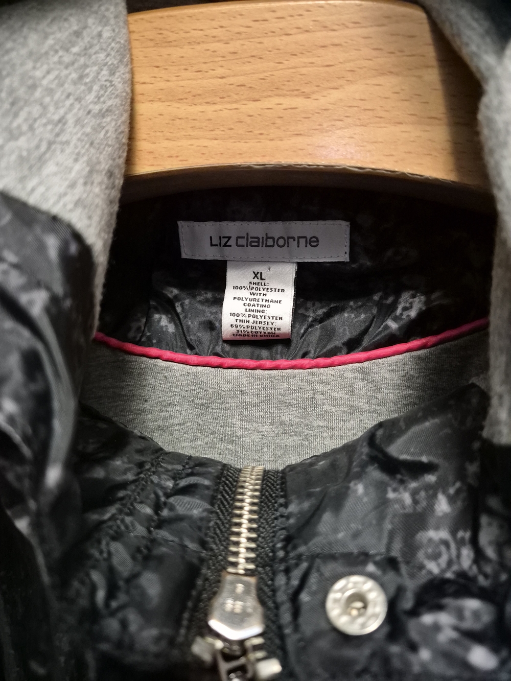 Liz Claiborne Women's Black Jacket with Pink Trim